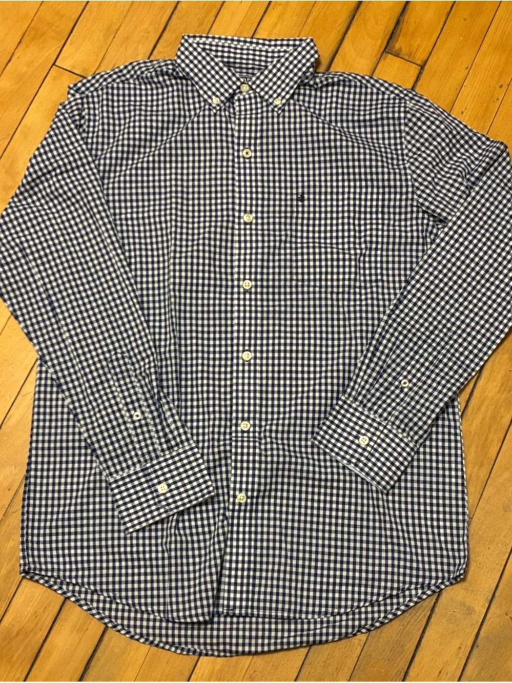 Izod Classic Navy Gingham Button-Down Shirt - Men